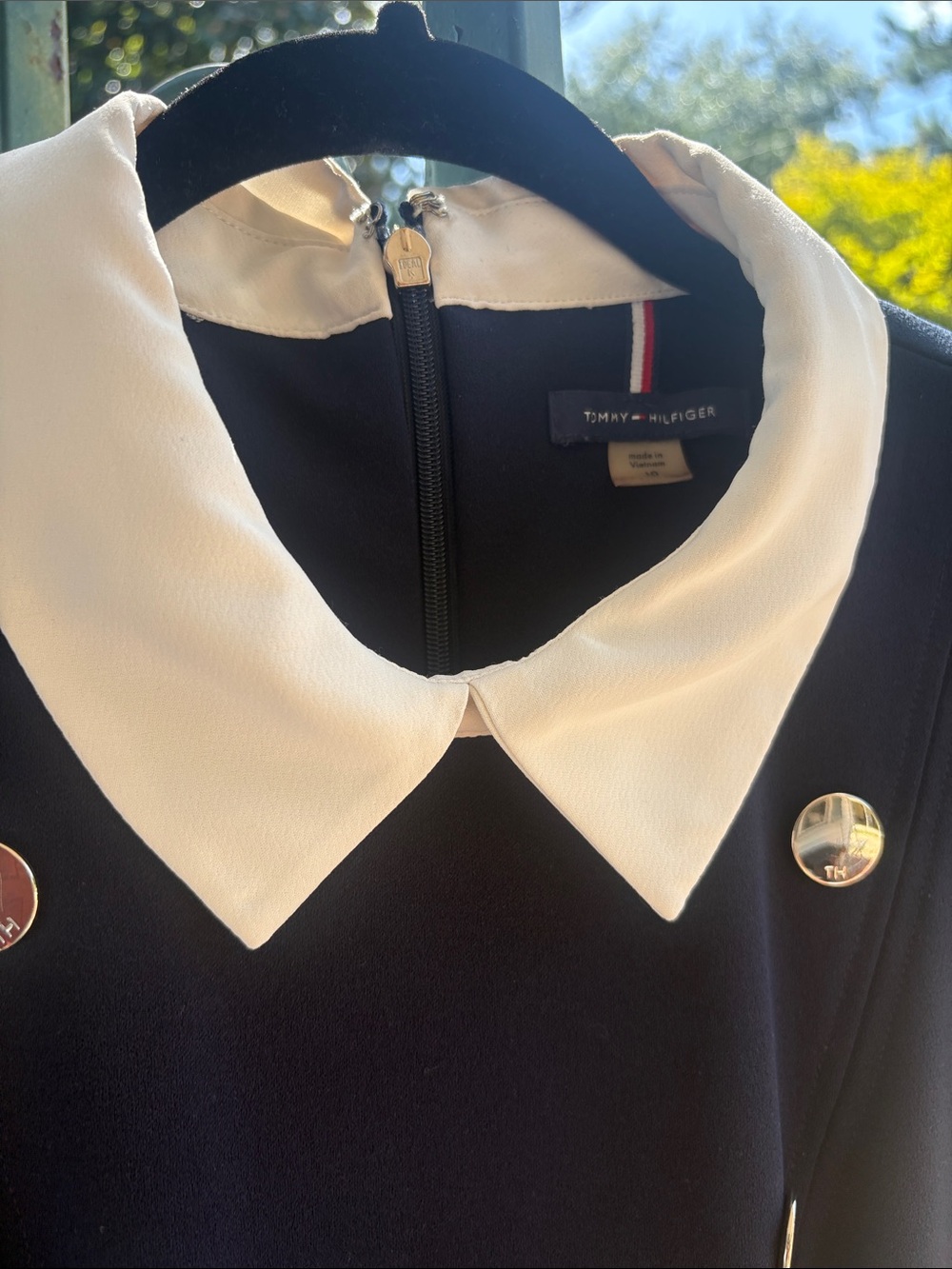 Tommy Hilfiger Navy Blazer Jacket with White Contrast Collar